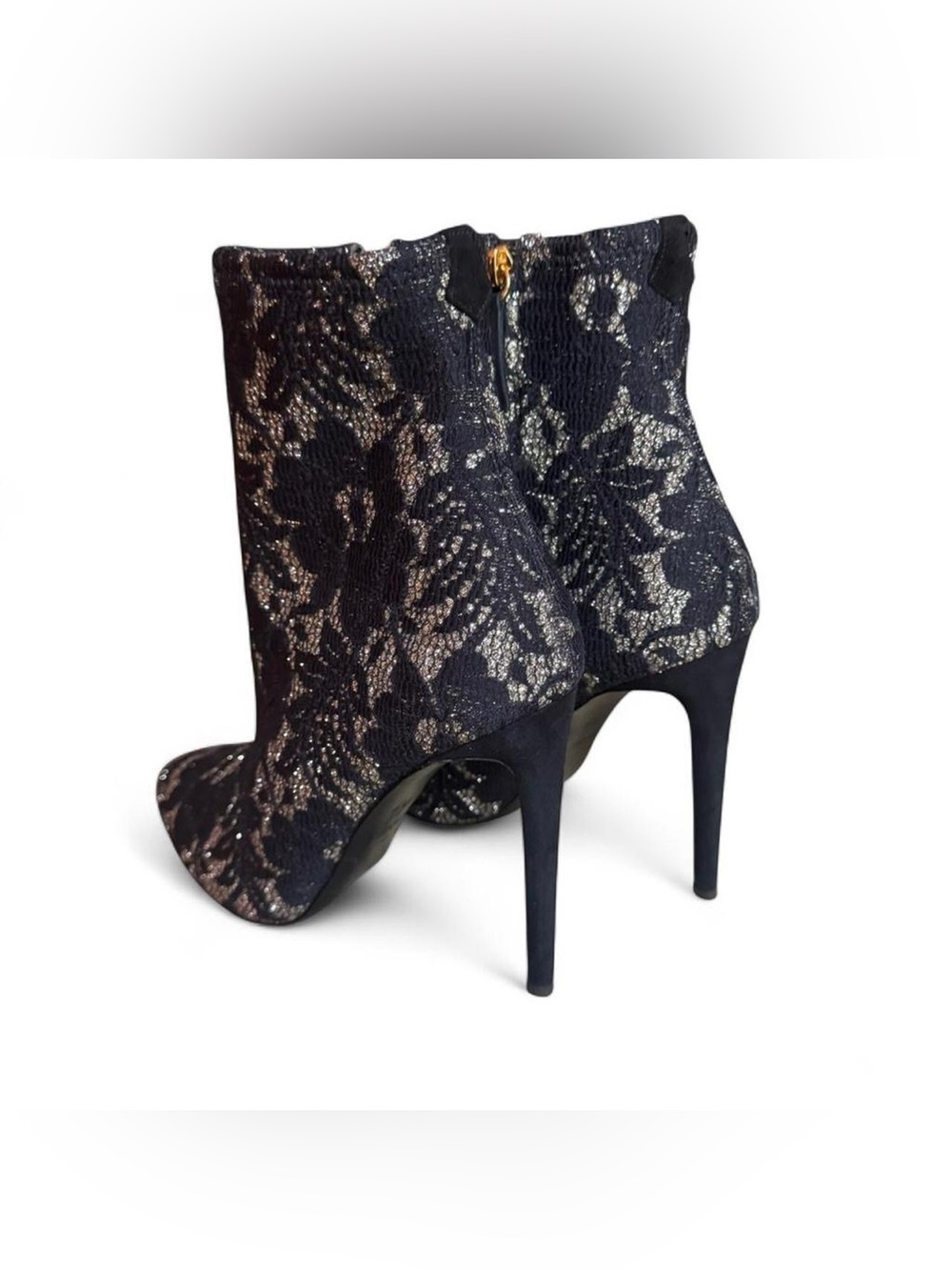 Giuseppe Zanotti Black and gold lace ankle boots with high heel size 42 - Picture 4 of 8